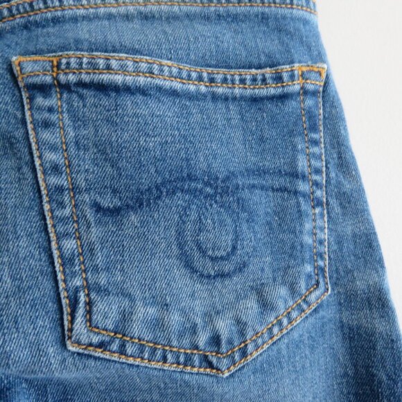 R13 Boy Skinny Jeans in Emerson Blue Wash Raw Hem - Size 24 - Picture 12 of 14